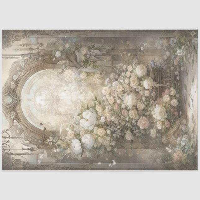 Papier Mousseline Flore victorienne (Recto)