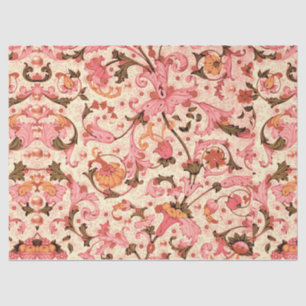PAPIER MOUSSELINE FLORENTINE RENAISSANCE ROSE FLORALE SWIRLS, FLEURS