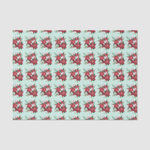 Papier Mousseline Flores de Noël rouge et blanc mariage
