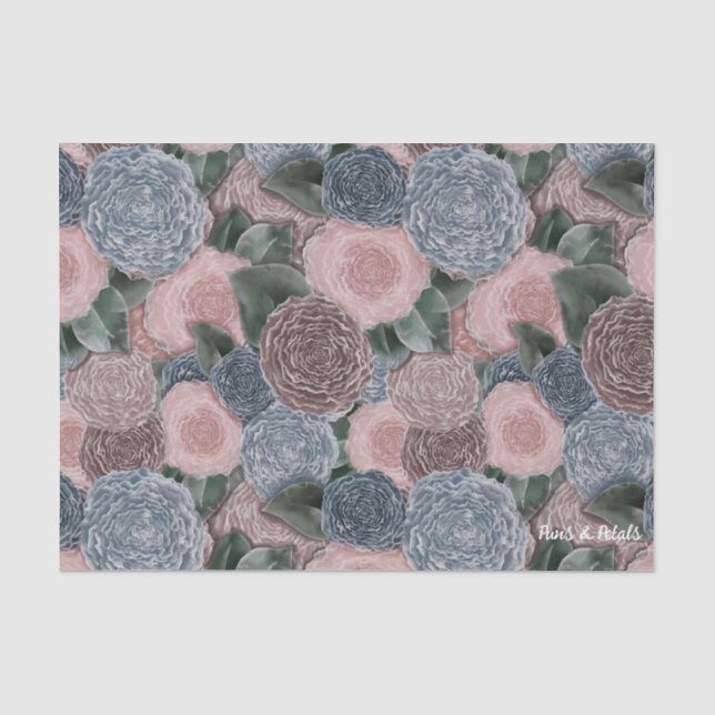 Papier Mousseline Florist Shop Muet Peony Tissu Design (Recto)