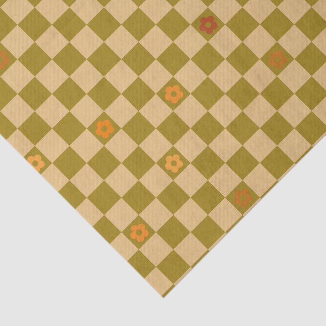 Papier Mousseline Flowe Checkered Pattern - No. 02 (Détail)