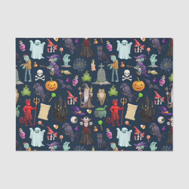 Papier Mousseline Folie d'Halloween (Recto)