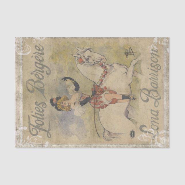 Papier Mousseline Folies Bergere Française Horse Femme (Recto)