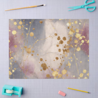 Papier Mousseline Fond d'éclaboussure d'encre Rose Gold