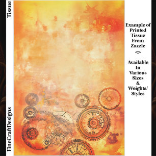 Papier Mousseline Fond, Orange, Or, Rouille Rouge ED6FS Découpage
