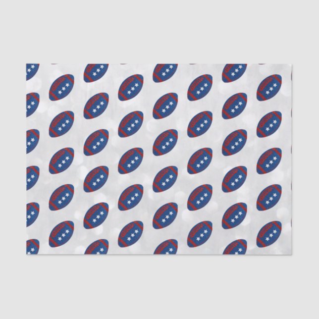 Papier Mousseline Football américain 4e juillet Parties scintillant (Recto)