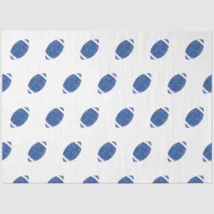 Papier Mousseline Football Anniversaire Party Bleu Blanc