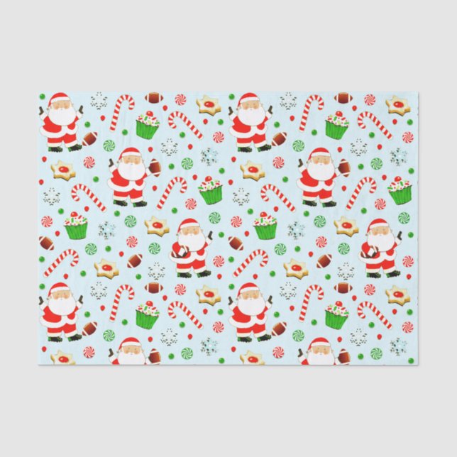 Papier Mousseline Football Noël Cadeau papier Tissu (Recto)