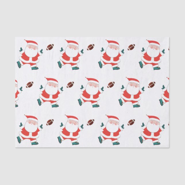 Papier Mousseline Football Noël Cadeau papier Tissu (Recto)