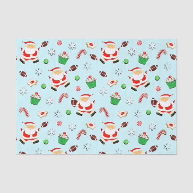 Papier Mousseline Football Noël Fête Tissu Papier (Recto)