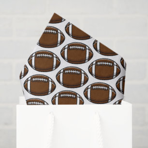 Papier Mousseline Footballs Sports Brown White Team Cadeaux