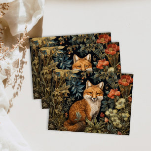 Papier Mousseline Forest Fox William Morris Cottagecore Découpage