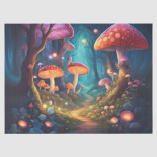 Papier Mousseline Forêt de champignons colorés