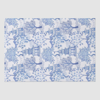 Papier Mousseline forêt de pagoda dans le bleu