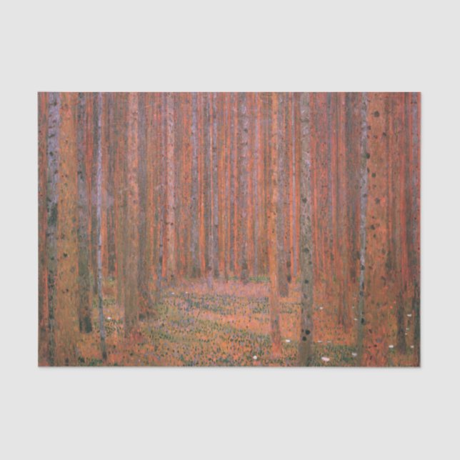 Papier Mousseline Forêt de sapin par Gustav Klimt Papier Tissus (Recto)