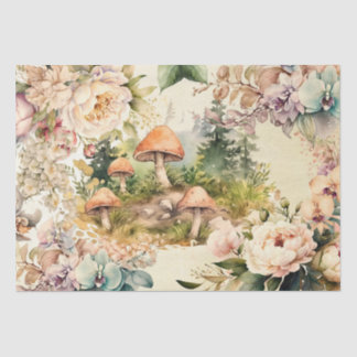 Papier Mousseline Forêt forestière Flore et faune Champignons Découp