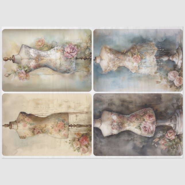 Papier Mousseline Formes de robe de printemps (Recto)