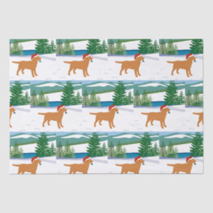 Papier Mousseline Fox Red Labrador Christmas Winter View