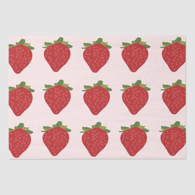 Papier Mousseline Fraise Anniversaire Fraises d'été (Recto)