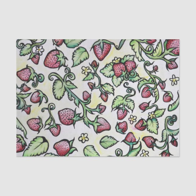 Papier Mousseline Fraises (Recto)