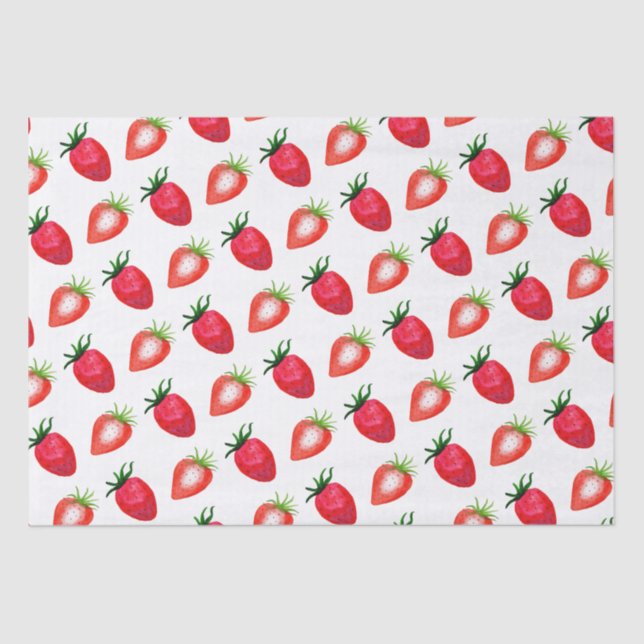 Papier Mousseline Fraises d'aquarelle (Recto)