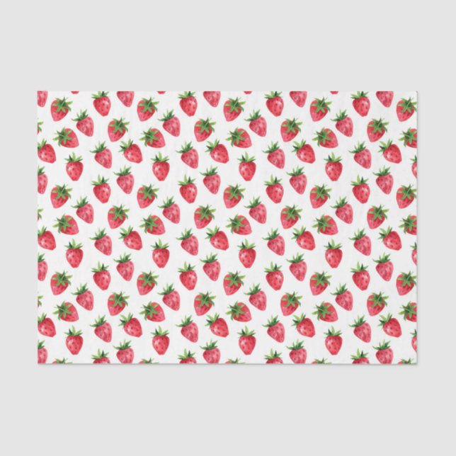 Papier Mousseline Fraises rouges (Design 43 Red Series) (Recto)