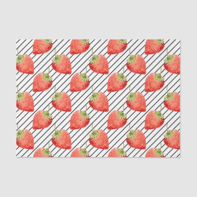 Papier Mousseline Fraises rouges (Design 49 Red Series) (Recto)