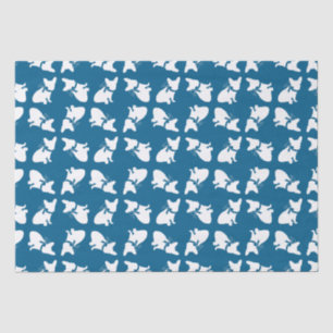 Papier Mousseline Français Baby shower Bulldog Français Frenchie Blu
