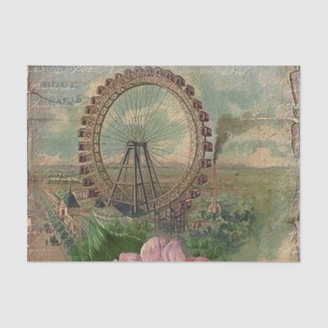 Papier Mousseline française chic, Paris, rustique, collage, victorie (Recto)