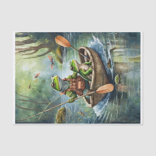 Papier Mousseline Frank et George Go Fishing, Fishing Frogs (Recto)