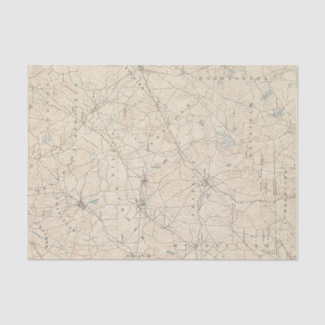 Papier Mousseline Franklin, le Massachusetts (Recto)