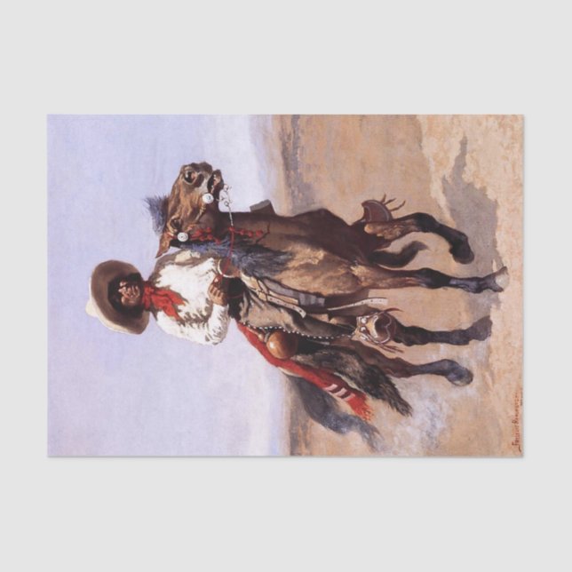 Papier Mousseline Frederic Remington Western Art "A Regimimental Sco (Recto)
