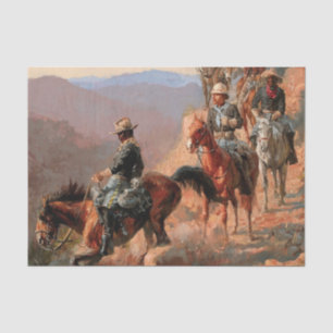Papier Mousseline Frederick Remington « Avec la 10e cavalerie »