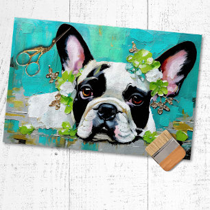 Papier Mousseline French Buldog Frenchie Decoupage Tissu Paper