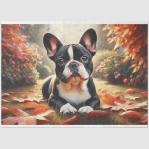 Papier Mousseline French Bulldog Autumn quitte la page de découpage