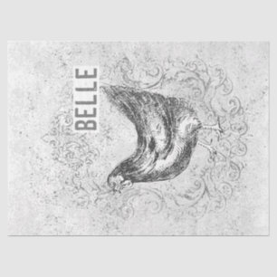 Papier Mousseline French Chicken Hen Belle Grunge Découpage Vintage