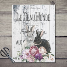French Country Bunnies Artisanat floral