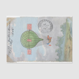 Papier Mousseline French Hot Air Balloon Vintage Postmark Decoupage