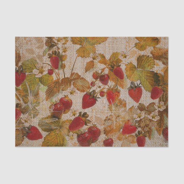 Papier Mousseline French Strawberries Cretonne (Recto)