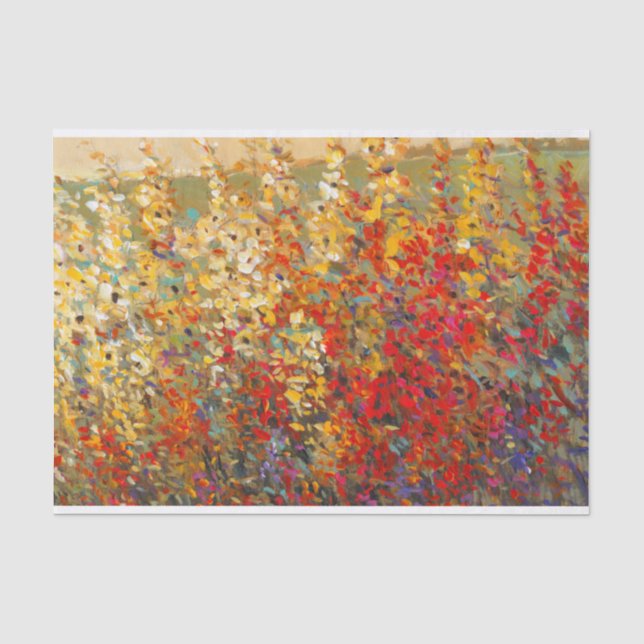 Papier Mousseline Fresque du jardin lumineux des Fleurs sauvages du  (Recto)