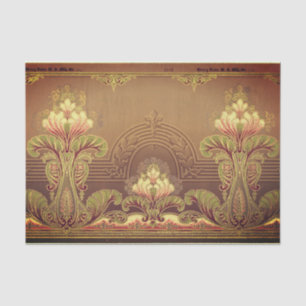 Papier Mousseline Frise florale élégante victorienne