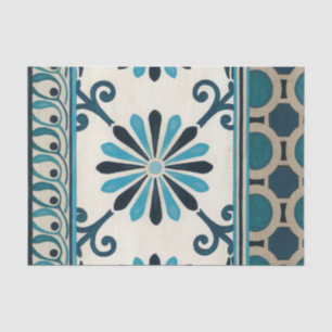 Papier Mousseline Frise Indigo II non embellie