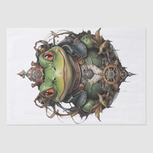 Papier Mousseline Froggie Frog Steampunk, papier de papier de fond d (Recto)