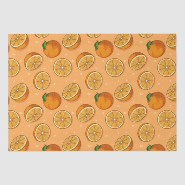 Papier Mousseline Fruit d'agrumes orange doux Motif sans joint (Recto)