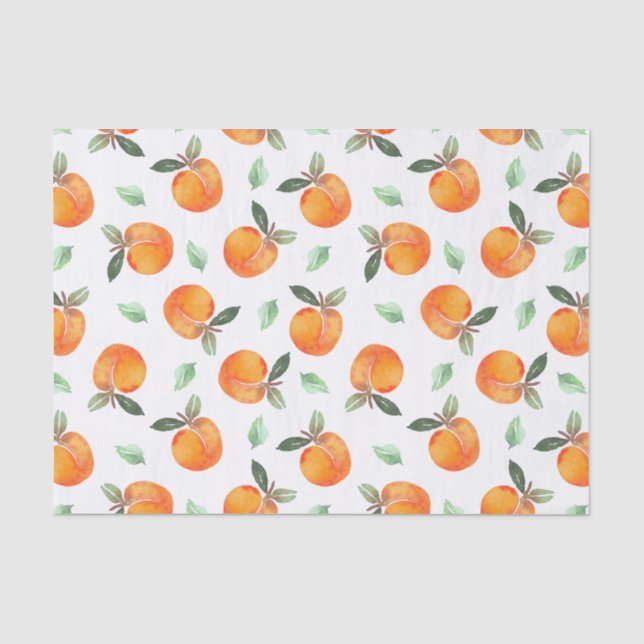 Papier Mousseline Fruit de Pêche Aquarelle (Recto)