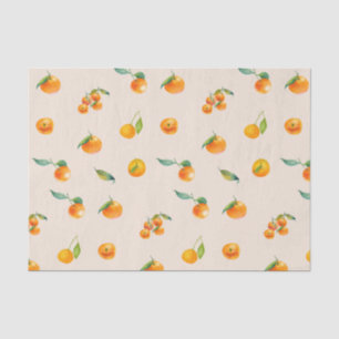 Papier Mousseline Fruit de Tangerine avec Feuilles