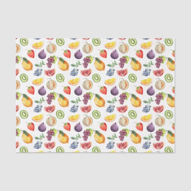 Papier Mousseline Fruits (Design 48 série Jaune/Orange) (Recto)