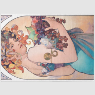 Papier Mousseline Fruits, Mucha