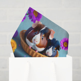 Papier Mousseline Fun and cute guinea pigs