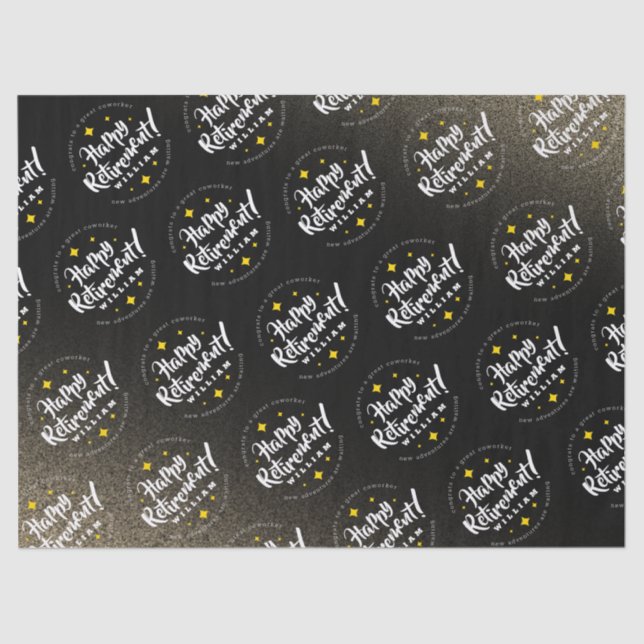 Papier Mousseline Fun Gold Glitter Stars Retirement New Adventures (Recto)